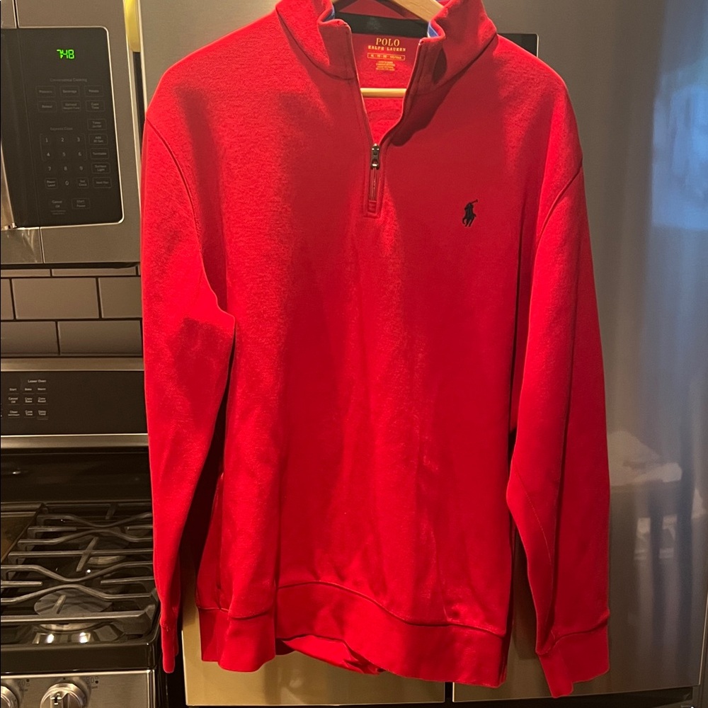 Polo by Ralph Lauren Men's Vibrant Red Zip-Up Sweater